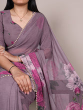 Weightless Marble Floral Printed Saree GRY