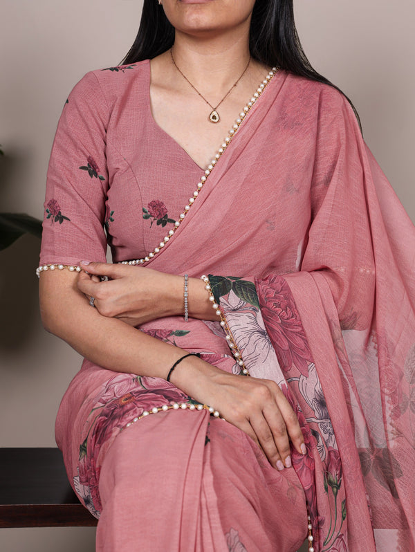 Weightless Marble Floral Printed Saree PEC