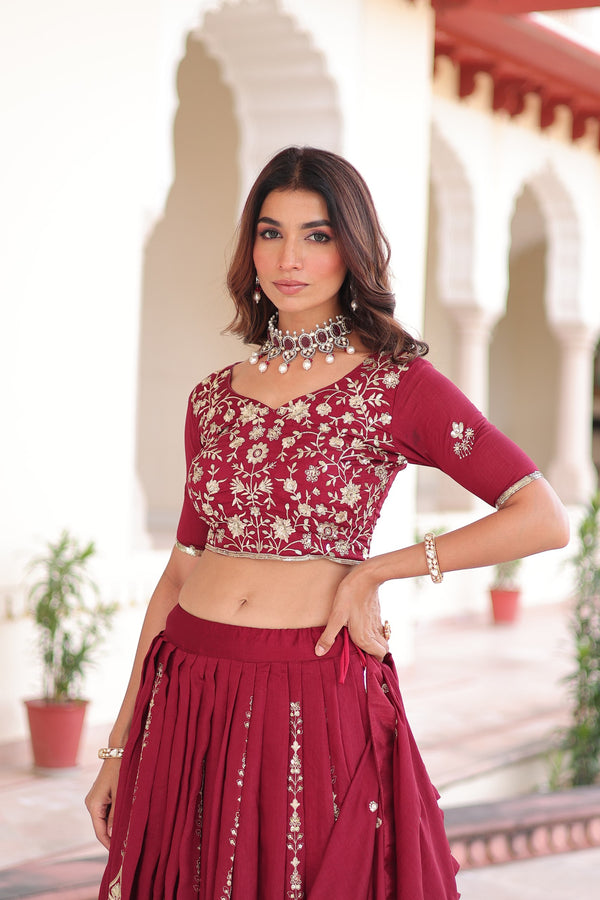 Vichitra Silk Lehenga For Women