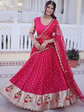 Dola Silk Embroidered Lehenga With Dupatta PNK