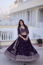 Faux Blooming Embroidered Lehenga With Dupatta   BLK