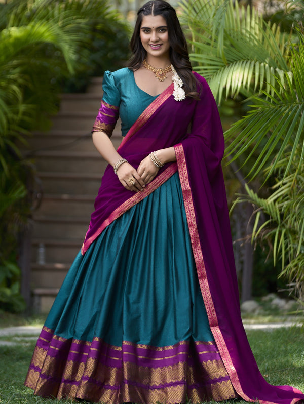 Cotton Zari Weaving Lehenga For Women TEL