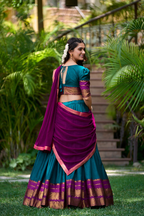 Cotton Zari Weaving Lehenga For Women TEL