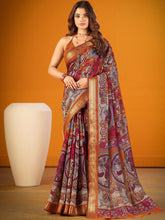 Viscose Chanderi Kalamkari Printed Saree MST