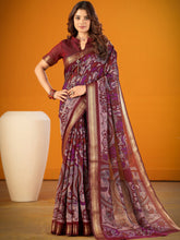 Viscose Chanderi Kalamkari Printed Saree MRN