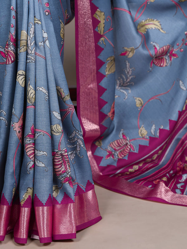 Tussar Silk Printed Saree STB