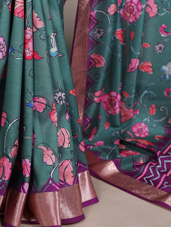 Tussar Silk Printed Saree DTE