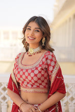 Viscose Jacquard Embroidered Lehenga For Women LW