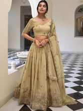 Gold Crush Thread Embroidered Lehenga For Women OWT