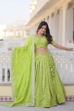 Viscose Jacquard Embroidered Lehenga For Women 7081