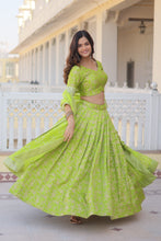 Viscose Jacquard Embroidered Lehenga For Women 7081