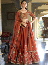 Rangoli Silk Thread Embroidered Lehenga  For Women ROG