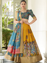Dola Silk Kalamkari Printed Lehenga For Women YLW