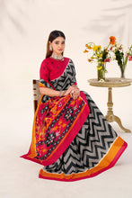 Tussar Silk Printed Saree BLK