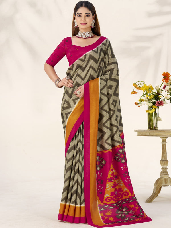Tussar Silk Printed Saree MND