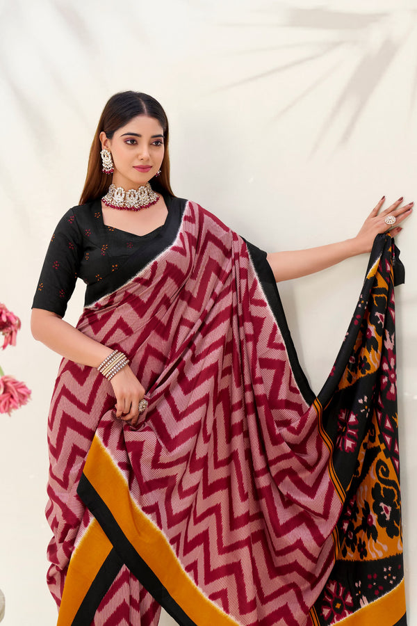 Tussar Silk Printed Saree BLU