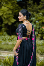 Georgette Embroidered Lehenga With Dupatta BLK