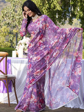 Weightless marble Printed Saree With Pearl Lace Border ONN
