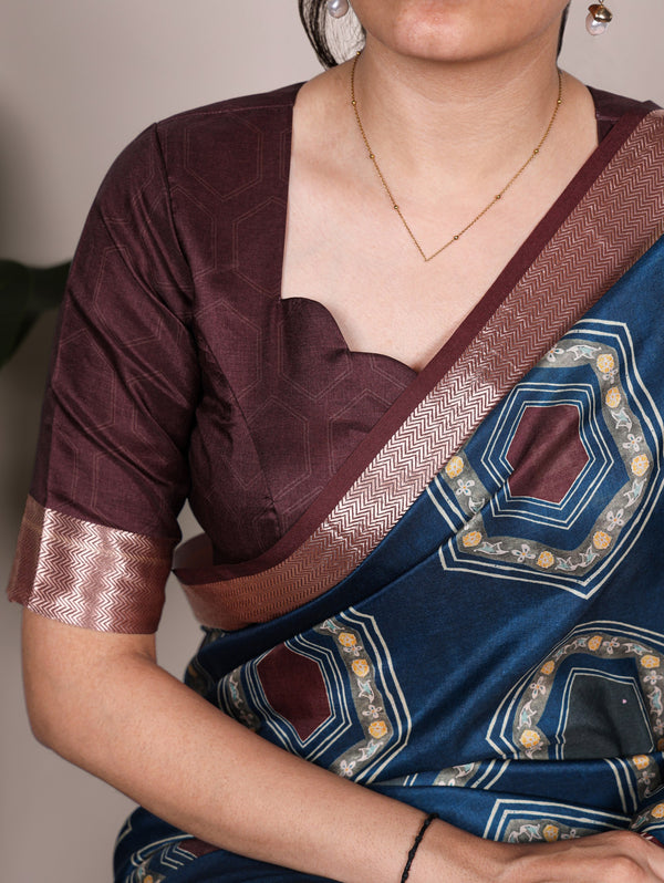 Tussar Silk Printed Saree TEL
