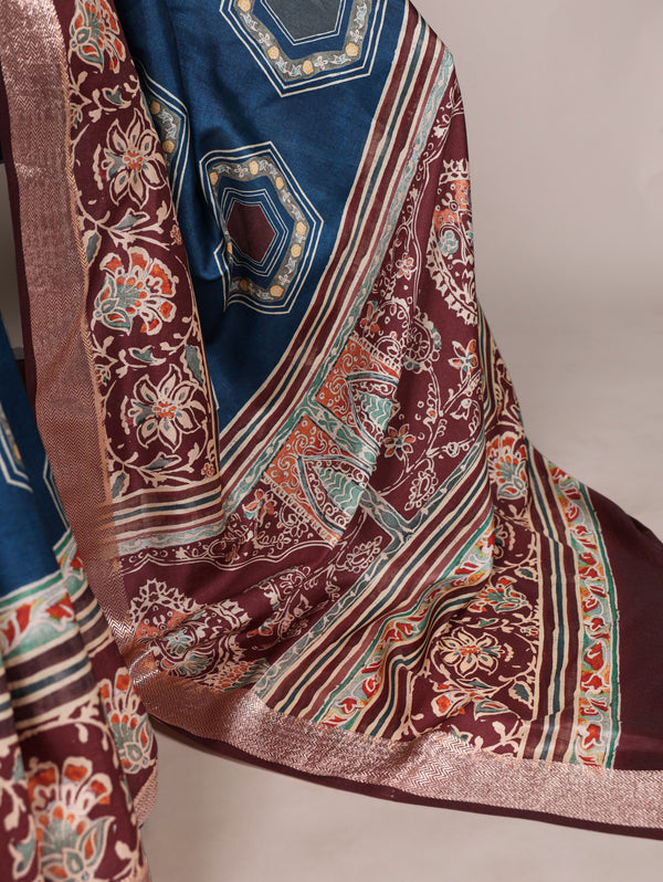 Tussar Silk Printed Saree TEL