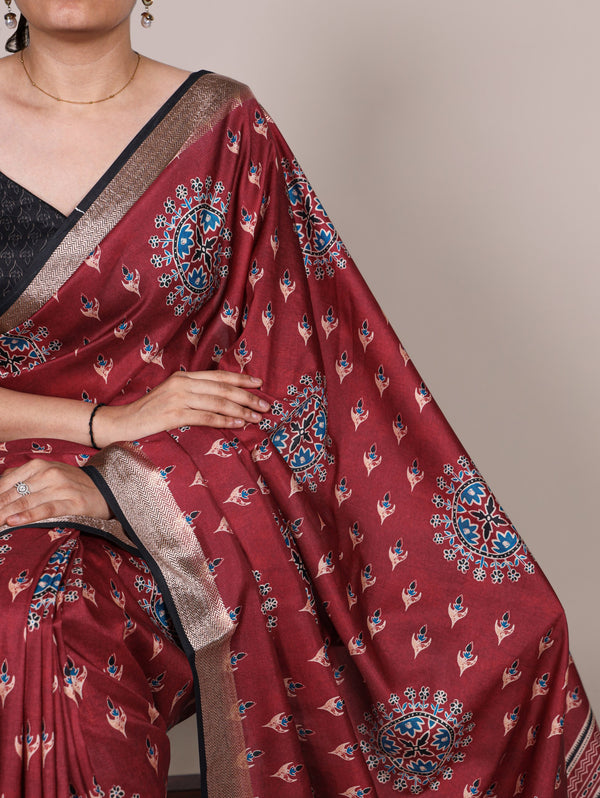 Tussar Silk Printed Saree MRN