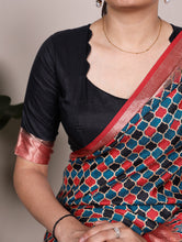 Tussar Silk Printed Saree RED