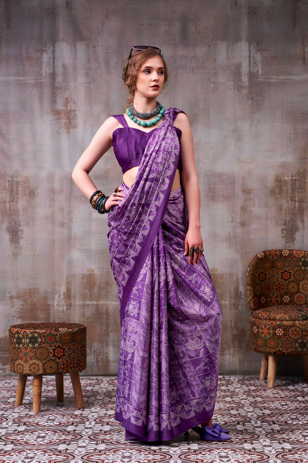 Satin Silk Printed saree LUV