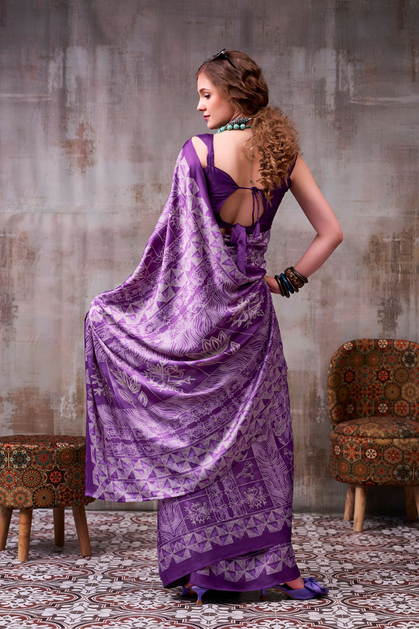 Satin Silk Printed saree LUV