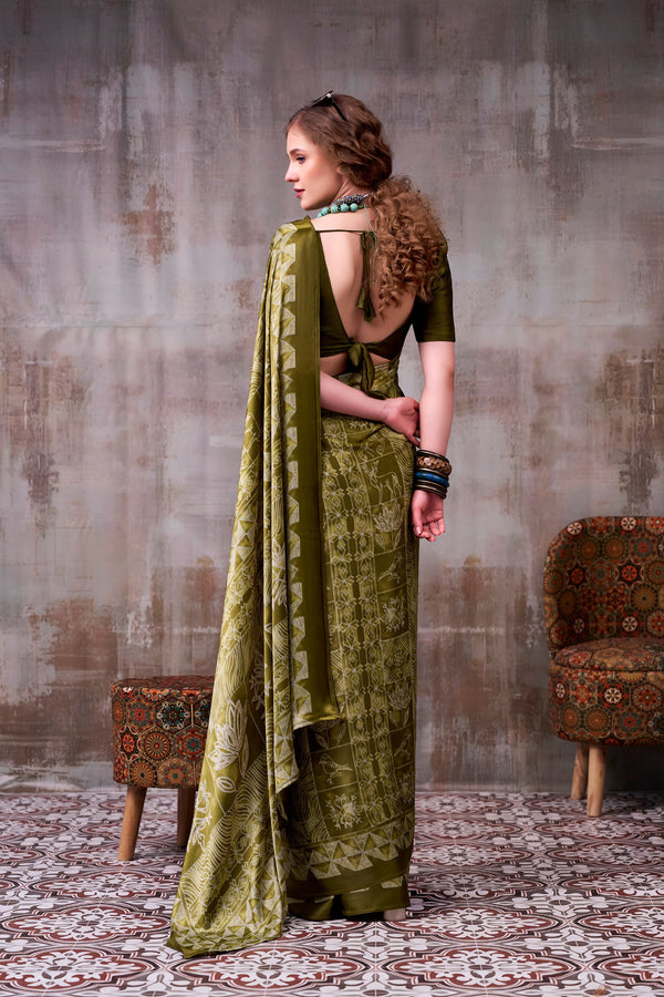 Satin Silk Printed saree MND