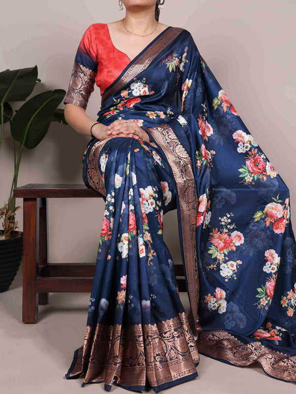 Tussar Silk Printed Saree NBL