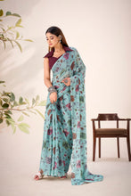 Lurex Brasso Floral Printed Saree SGN