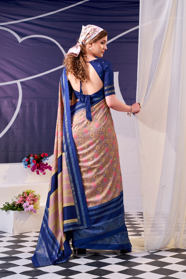 Tussar Silk Floral Prinetd Saree NBL