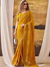 Crepe Zari Weaving Saree YLW