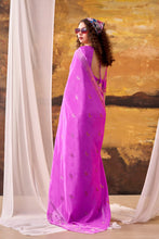 Crepe Zari Weaving Saree PNK