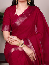 Shimmer Zari Weaving Saree RED