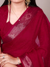 Shimmer Zari Weaving Saree RED