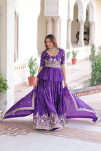 Gold Crush Multi Thread Embroidered Lehenga With Dupatta