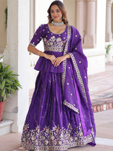 Gold Crush Multi Thread Embroidered Lehenga With Dupatta