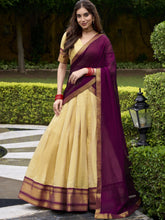 Kanchipuram Zari Weaving Lehenga With Georgette Dupatta BRN