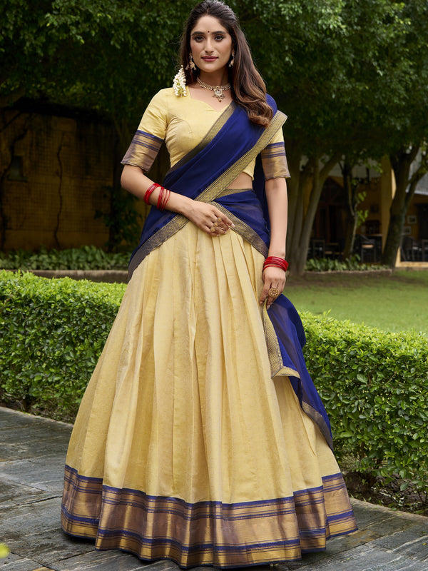 Kanchipuram Zari Weaving Lehenga With Georgette Dupatta NBL