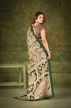 Tussar Silk Kalamkari Printed Saree GRN