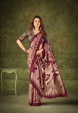 Tussar Silk Kalamkari Printed Saree MRN