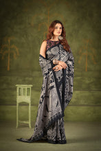 Tussar Silk Kalamkari Printed Saree BLK