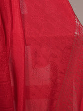 Chinon Self Printed Zari Weaving Saree RED