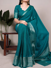 Chinon Self Printed Zari Weaving Saree BGN