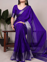 Chinon Self Printed Zari Weaving Saree RBL