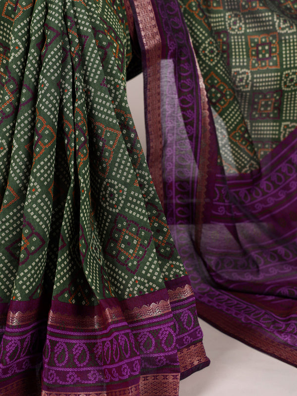 Viscose Chanderi Bandhej Printed Saree MND