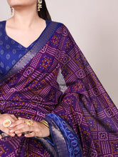 Viscose Chanderi Bandhej Printed Saree PRL