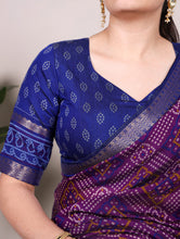 Viscose Chanderi Bandhej Printed Saree PRL
