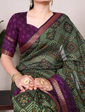 Viscose Chanderi Bandhej Printed Saree MND
